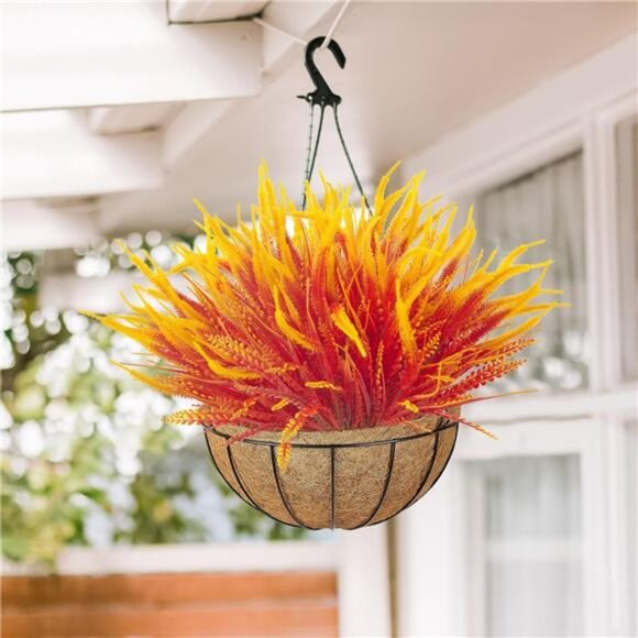 10 Bundles Artificial Fall Flowers for Outdoors Fake Plants UV Resistant Plastic - Picture 6 of 8